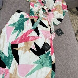 NWT Lulu's Multicolor Abstract Skirt Set